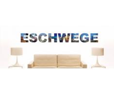 Wandtattoo farbige Wandschrift Städtename Eschwege mit Sehenswürdigkeiten 120 x 14 cm Länge