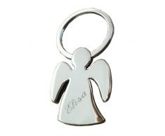Schlüsselanhänger Schutzengel/Engel mit SOFORTGRAVUR + VORSCHAU: Gravur auf der Vorderseite : Ein Vorname oder Datum inklusive.
