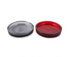 pajoma Kerzenteller Dusty, 2er Set, grau & rot, Ø 12 cm