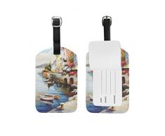 DEZIRO Ölgemälde, Maritime Stadt, Karneval, Kreuzfahrt, Gepäckanhänger, 1 Stück