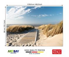 ARTBAY EIN Weg zum Meer - Poster XXL - 118,8 x 84 cm | Nordsee | Strand | Natur Poster | Premium Qualität