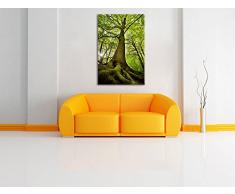 Riesiger Baum im Dschungel Format: 120x80 auf Leinwand, XXL riesige Bilder fertig gerahmt mit Keilrahmen, Kunstdruck auf Wandbild mit Rahmen, günstiger als Gemälde oder Ölbild, kein Poster oder Plakat