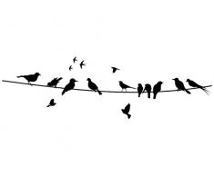 Klebeheld® Wandtattoo Vögel auf Stromleitung