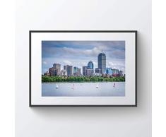 Boston Skyline Boston Kunstdruck Back Bay Boston Boston Artwork Boston Leinwand Boston Fotografie Wandkunst Leinwandbild