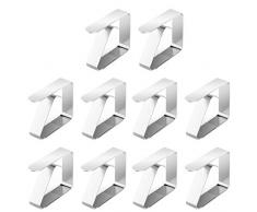 EXTSUD 10er Edelstahl Tischdeckenklammer Garten Tischdeckenhalter Tischtuchhalter Tischtuchklammern Tischtuch Clips Geeignet für 2,5-3,5 cm Desktop Zum Klammer Befestigen der Tischdecke