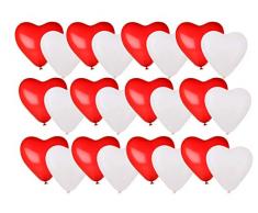 TK Gruppe Timo Klingler 50x XXL Herzluftballons Helium geeignet Ø 40 cm Luftballons Herz Herzballon rot & weiß als Deko für Sie & Ihn Hochzeit & Valentinstag (50x Herzluftballons)