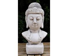 Beton Figur Staute Büste Buddha H 31 cm asiatische Dekofigur und Gartenskulptur