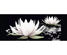 Glas - Bild Artland Wandbild Blumen Pflanzen Seerosen Marina Scurupii: Zwei Lotusblumen auf dem Wasser in verschiedenen Größen