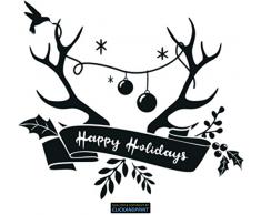 CLICKANDPRINT Aufkleber » Weihnachtsgirlande, 180x44,6cm, Carbon 3M DiNoc schwarz matt • Dekoaufkleber / Autoaufkleber / Sticker / Decal / Vinyl