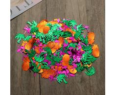 oulii Hawaii Tropical Ananas COCNUT Tree Green Pepper Flamingo Konfetti Glitter Party für Tisch Décor Luau Hawaii Teil Dekoration 4 Staubsaugerbeutel