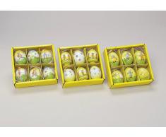 Naturostereier handbemalt 6teilig Ostern Osterhase Osterei natur, 1812-57279