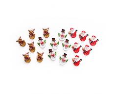 18-teiliges Set: kleine Tisch-Streu RENTIER SCHNEEMANN WEIHNACHTSMANN Santa KNOPF-Optik 6 x 3 Stück ca. 4 cm MIT Klebepunkt Dekostreu Streuartikel Zierstreu streuen Tisch-Deko Weihnachten
