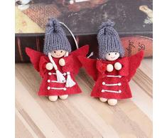 Weihnachtsdekoration Puppe Packung Mit 2 Gestrickten Puppen Weihnachtsanhänger Dekorative Hängende Figur Ornamente Dekorationen