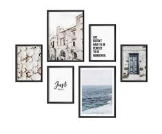 Mia Félice Moderne Wand-Bilder für das Wohnzimmer, Schlaf-Zimmer, Flur Tumblr Wand-Deko modern - Wand-Dekoration Wohnung » Relax « Maritime Vintage Bilder Poster-Set Wand-Bild - ohne Bilderrahmen