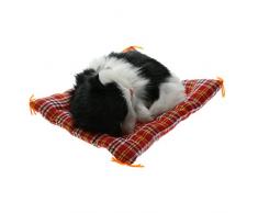 Baoblaze Mini Dekofigur Schlafende Kätzchen Tierfigur Gartendeko Dekokatze Presse Ton - Schwarz, 13x 8X 4cm