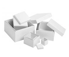 Schachteln, 12er-Set, Quadrat, Karton, Schachtel quadratisch, Geschenkschachteln