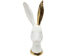 Kare Design Deko Objekt Bunny Gold, 30cm, Hasen Accessoire in den Farben Weiß und Gold, Dekofigur in Tierform, verschiedene Ausführungen erhältlich (H/B/T) 29,5x11,8x10,6cm