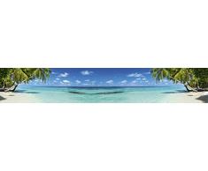 DIMEX LINE Küchenrückwand Folie selbstklebend Strand IM Paradies 350 x 60 cm | Klebefolie - Dekofolie - Spritzschutz für Küche | Premium QUALITÄT