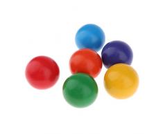 MagiDeal 6 x Holzkugeln Regenbogen, Regenbogen Bälle, Kinder Pädagogisches Lernspielzeug Holzspielzueg, Durchmesser: Ca. 4,5 cm