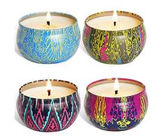 TKLake 4 STÜCKE Duftkerzen Geschenkset, natürliche Soja Wachs Frauen Geschenk für Stressabbau Geburtstag Bad Yoga Geburtstag Weihnachten Xmas Party Jubiläum (4PCS)