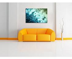 Glasperlen weißes Gras Abstrakt Format: 100x70 cm auf Leinwand, XXL riesige Bilder fertig gerahmt mit Keilrahmen, Kunstdruck auf Wandbild mit Rahmen, günstiger als Gemälde oder Ölbild, kein Poster oder Plakat