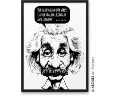 Der Hauptgrund für Stress ist der tägliche Kontakt mit Idioten ABOUKI® Kunstdruck [ideales Geschenk] modernes Design Poster Bild Geschenkidee Mann Frau Freund-in Kollege Kollegin Büro ungerahmt DIN A4