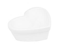 Teelichterhalter Kerzenteller Kerzenständer Teelicht Herz Keramik Herzform weiss 10 cm