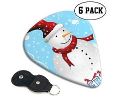 Celluloid Plektren Sampler Pick 6 Pack Weihnachtspostkarte mit Schneemann personalisiert