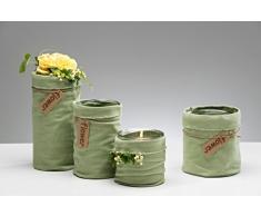 Sandra Rich, Glas- Vase, Windlicht, Übertopf mit Textil ÜBERZUG, 12 x 12,5 cm GRÜN