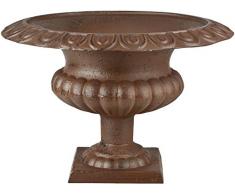 Esschert Design Französische Vase, 45 x 45 x 30 cm, aus Gusseisen, niedrig, Größe L, Blumenvase, Pflanzenvase, Stabiler Stand, Gartendekoration