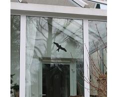 Vogel Aufkleber gegen Vogelschlag, 6 Warnvögel zum Aufkleben als Vogelschutz und Fensterschutz, Vogelschreck Aufkleber, schwarz, als A4 Bogen, für Fenster, Wintergarten und Glasscheiben