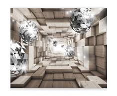 murando - Fototapete 3D Effekt 350x256 cm - Vlies Tapete - Moderne Wanddeko - Design Tapete - Wandtapete - Wand Dekoration - Holz Tunnel Kugel a-A-0155-a-b