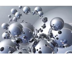 1art1 48226 Kugeln - Silberkugeln 1-Teilig Fototapete Poster-Tapete 175 x 115 cm
