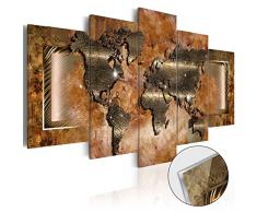 murando - Acrylglasbild Weltkarte 100x50 cm - 5 Teilig - Glasbilder - Wandbilder XXL - Wandbild - Bilder k-C-0012-k-n