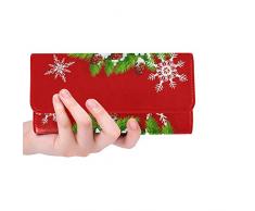 Einzigartige benutzerdefinierte Tannenkranz Grußkarte Happy New Women Trifold Wallet Lange Geldbörse Kreditkarteninhaber Fall Handtasche