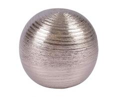new home Dekokugel aus Keramik Silber 12,5cm Tischdeko Silberkugel Dekofigur Kugel