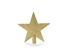 HEITMANN DECO Christbaumspitze Weihnachtsstern aus Kunststoff - Weihnachtsbaumspitze Weihnachtsdeko - Gold mit Glitzer