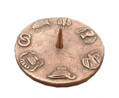 Unbekannt Taufkerzenleuchter Kerzenleuchter Leuchter 7 Symbole 12 cm Bronze Ringfuss