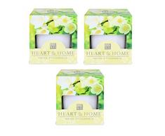 3?St?ck Herz und Home wei? Jasmin und Freesie Duft Votiv Kerzen