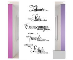 Grandora selbstklebend Wandtattoo Sprüche und Zitate Zuhause ist I hellgrau 32 x 58 cm I Aufkleber Wandtattoos Sprüche für Flur Wohnzimmer Modern Wandsticker Wandaufkleber W1124