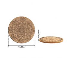 Soleebee 9 Stück Getränk Kork Untersetzer Wiederverwendbar Glasuntersetzer Runden Kork Coaster für Zuhause, Büro, Bar, Restaurant - 10 x 0,5 cm