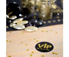 VIP Konfetti, glänzend, schwarz und golden, 3,5cm, zur V.I.P. Mottoparty, 50 Teile