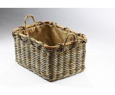 Kaminholzkorb Universalkorb Kaminkorb Rattankorb Holzkorb Jute Holztrage mit Griffen