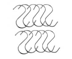 Pixnor 20ST dauerhafte s-förmige Anti-Rost Metall Kleiderbügel Metall-Haken Pothooks - Größe S (Silber)