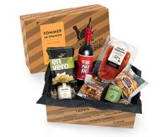 Präsentkorb SOMMER IN SPANIEN I Geschenkkorb gefüllt mit Sangria & spanischen Delikatessen I 7-teiliges Geschenkset ideal für Frauen & Männer
