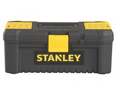 Stanley Werkzeugbox / Werkzeugkoffer (12.5, 32x18.8x13.2cm Werkzeugkiste mit Kunststoffschließen für Werkzeuge und Zubehör, zwei Organizer im Deckel für Kleinteile, Box mit entnehmbarer Trage) STST1-75514