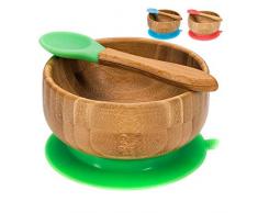 all Kids United Baby Breischale, Bambusschüssel mit Saugnapf - Brei-Schüssel Bambus Schale