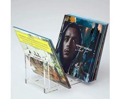 HIIMIEI Schallplattenständer Acyrl Schallplatten Halter Aufbewahrung für 50 LPs Matt Schwarz Metall Schallplatten Ständer Zeitschriften Bücher