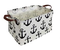 Clocor, rechteckiger Aufbewahrungskorb, zusammenklappbar, niedliches Muster, wasserdichte Beschichtung, Aufbewahrungsbox mit Griffen für Zuhause, Spielzeug-Organizer, Regalkorb Anker