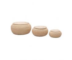 IKEA FRYKEN Körbe mit Deckel aus Rattan; 3er-Set